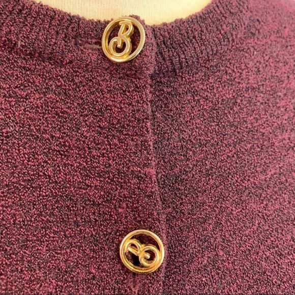 Vintage Burberrys Of London Maroon Wool Cardigan - Picture 3 of 7